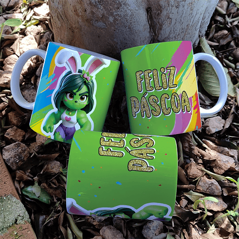 7 Arte para Caneca Super Heroinas Páscoa Arquivo em Jpg