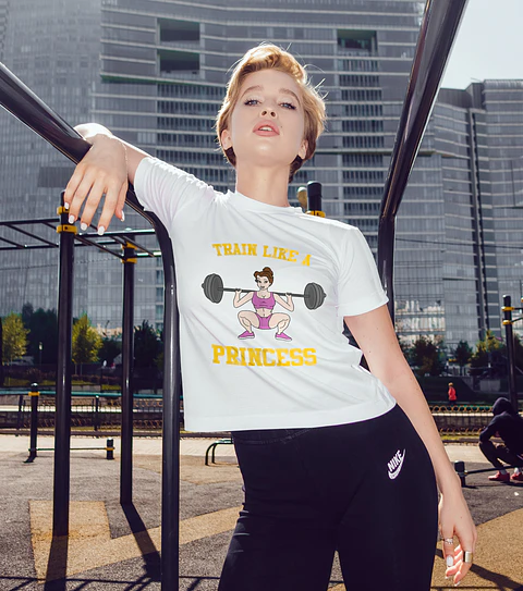 5 Arte para Camisa Treine Como uma Princesa Arquivo em Png