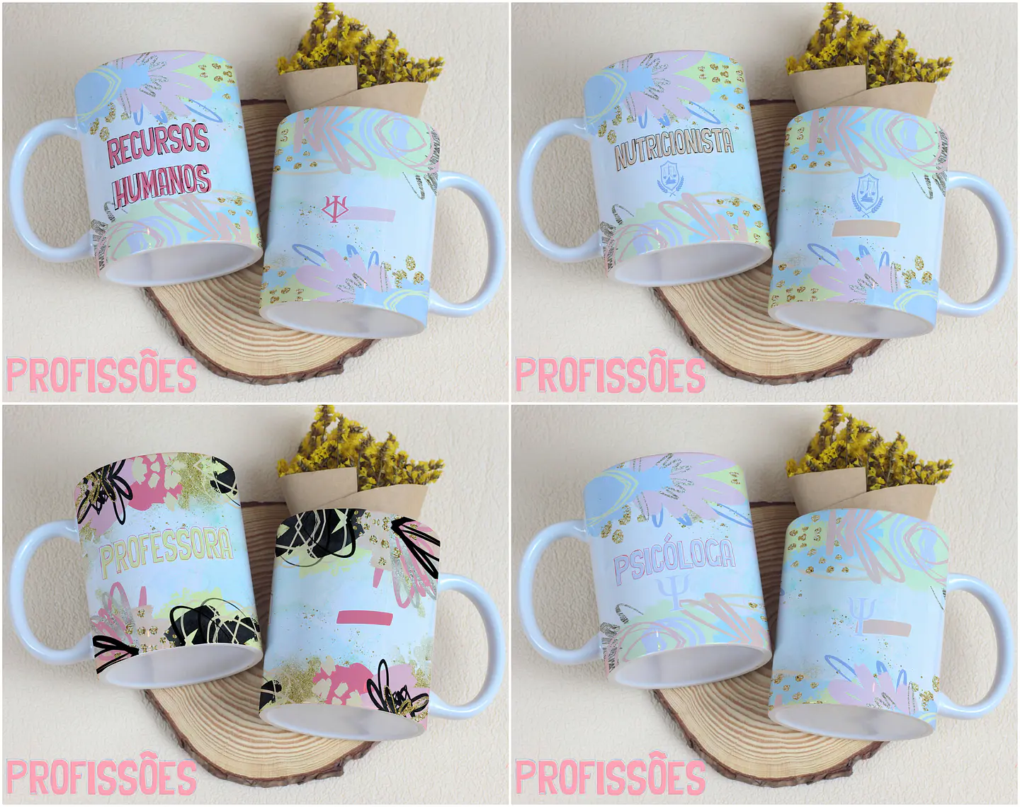 29 Arte para Caneca Profissões Arquivo Editável 1