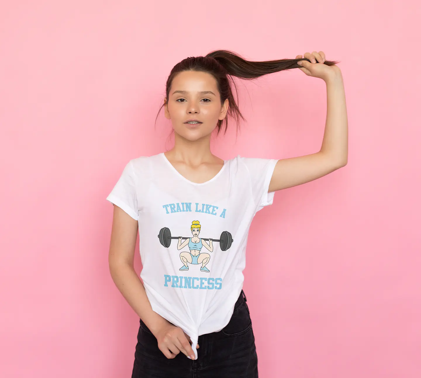 5 Arte para Camisa Treine Como uma Princesa Arquivo em Png 3