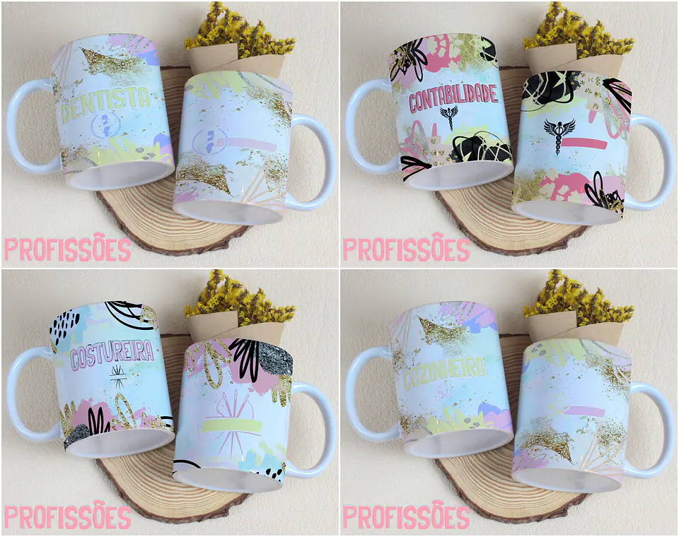 29 Arte para Caneca Profissões Arquivo Editável 2