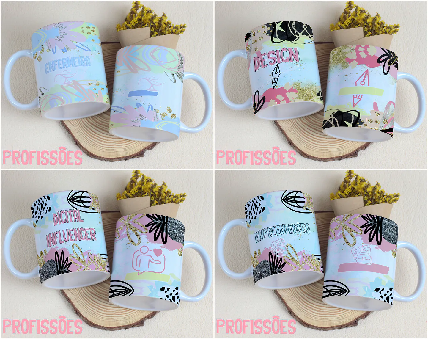 29 Arte para Caneca Profissões Arquivo Editável 3