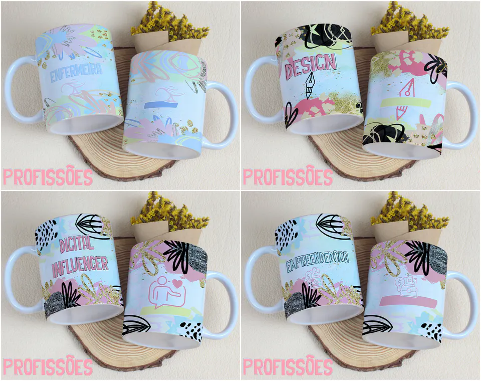 29 Arte para Caneca Profissões Arquivo Editável 3