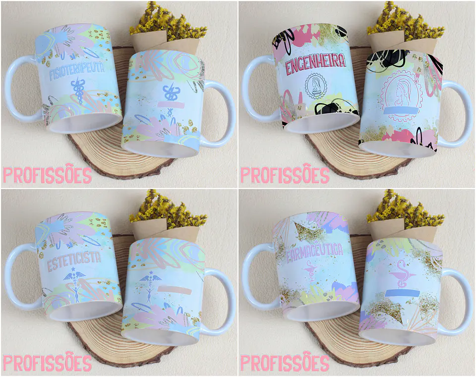 29 Arte para Caneca Profissões Arquivo Editável 4
