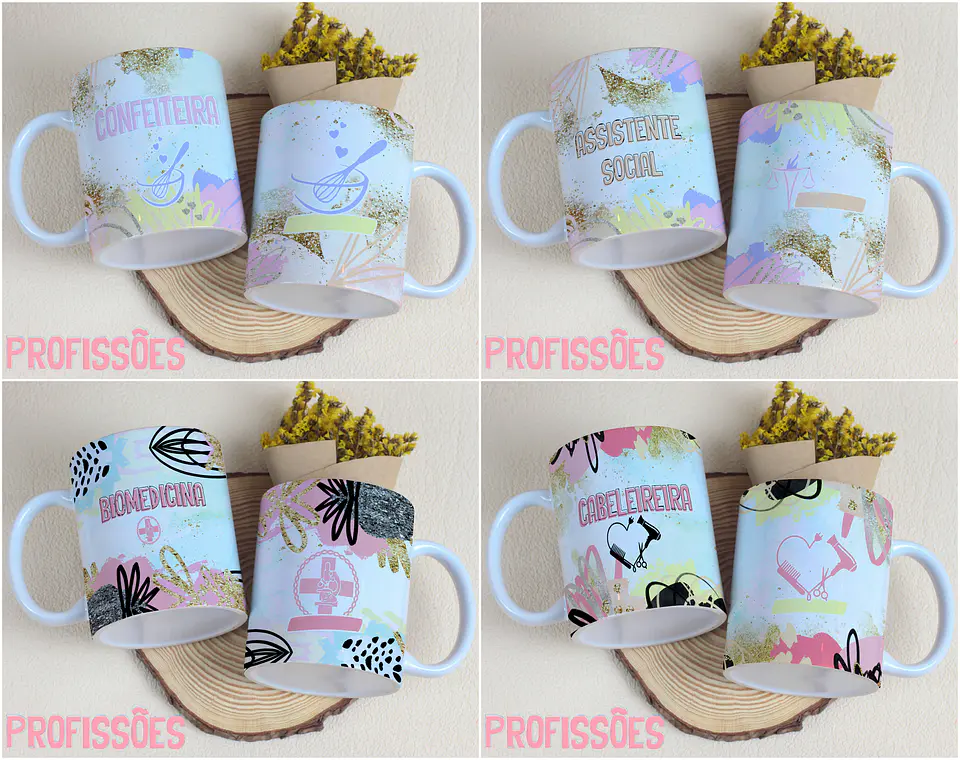 29 Arte para Caneca Profissões Arquivo Editável 5