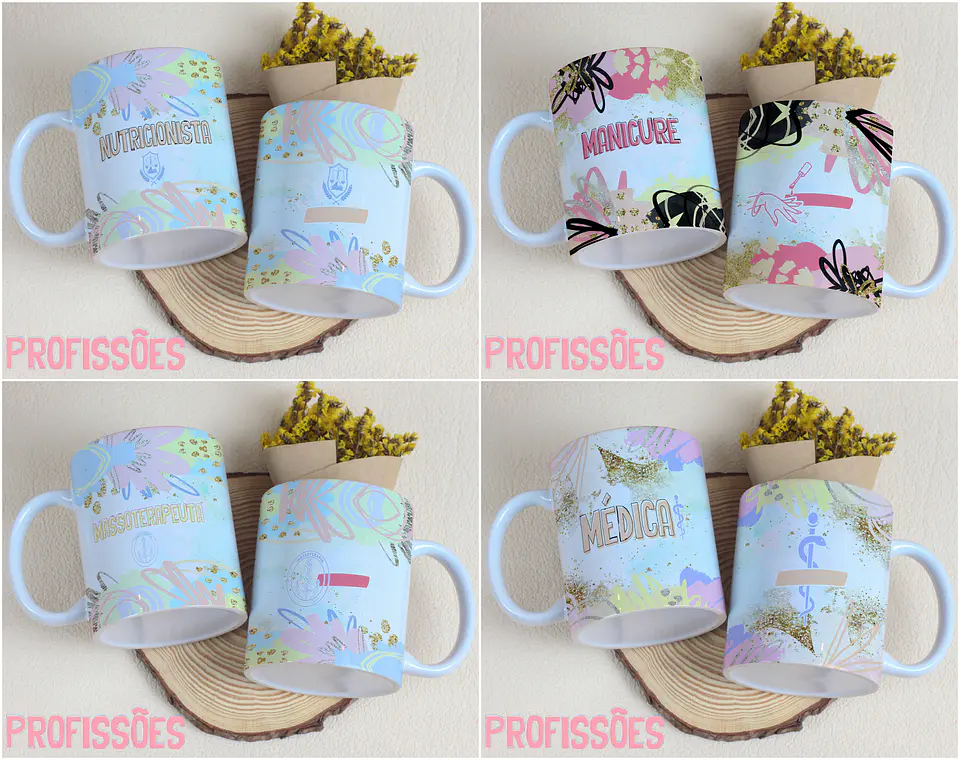 29 Arte para Caneca Profissões Arquivo Editável 6