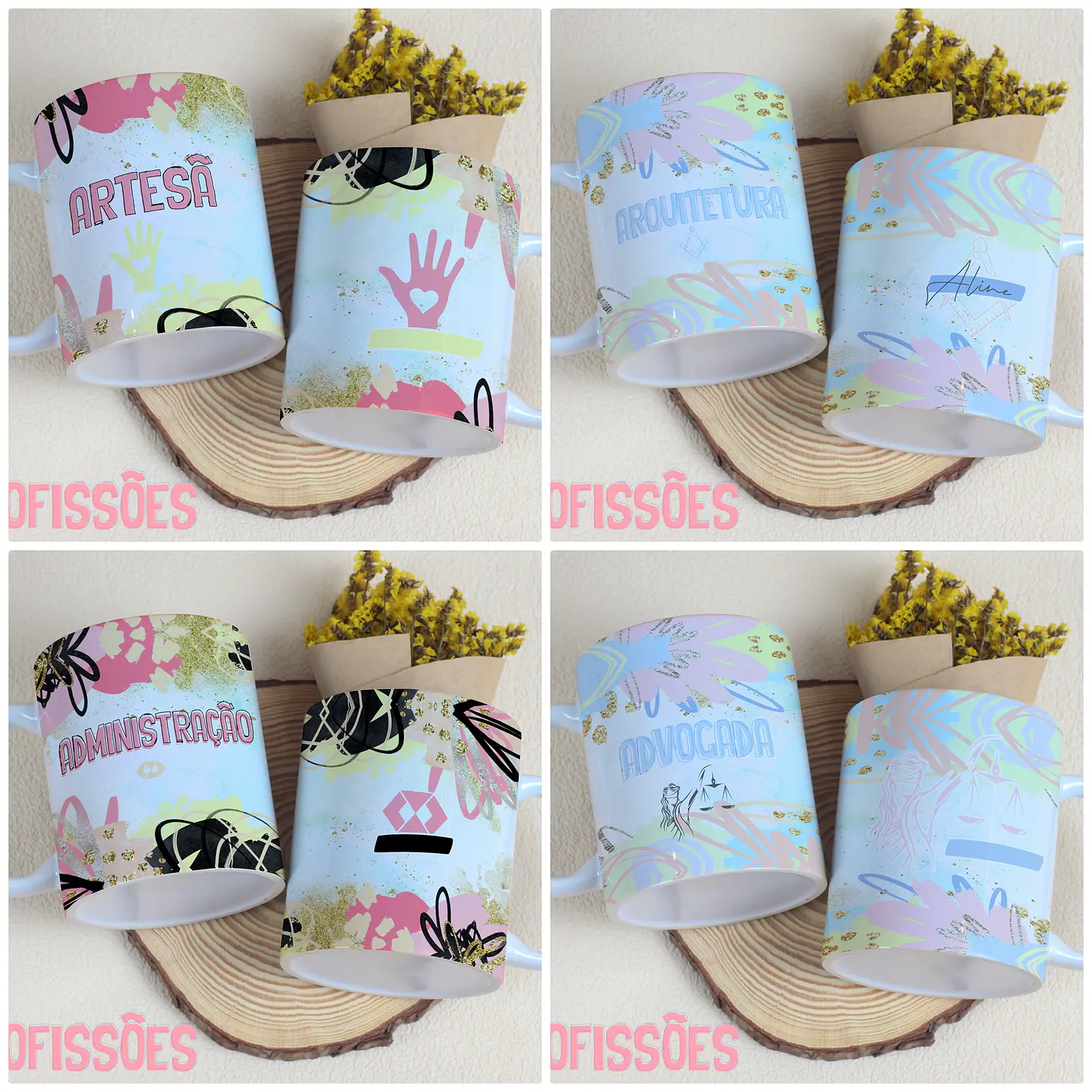 29 Arte para Caneca Profissões Arquivo Editável 7