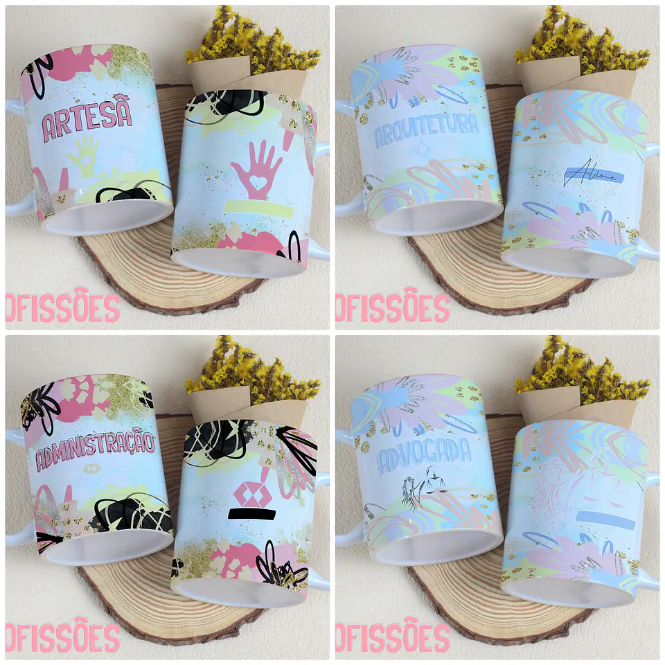 29 Arte para Caneca Profissões Arquivo Editável 7