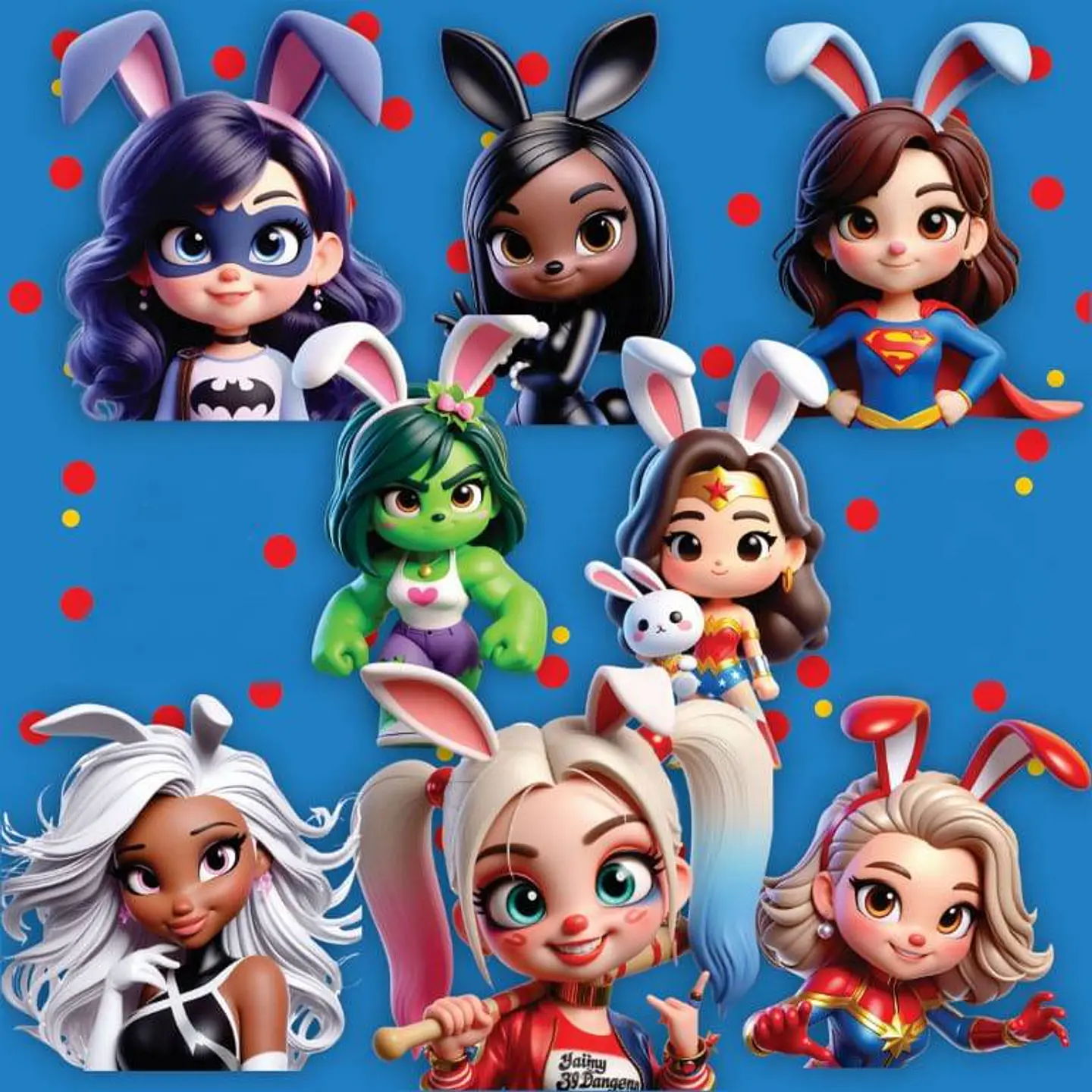 Kit Digital Herois e Personagens Páscoa Arquivos em Png   3