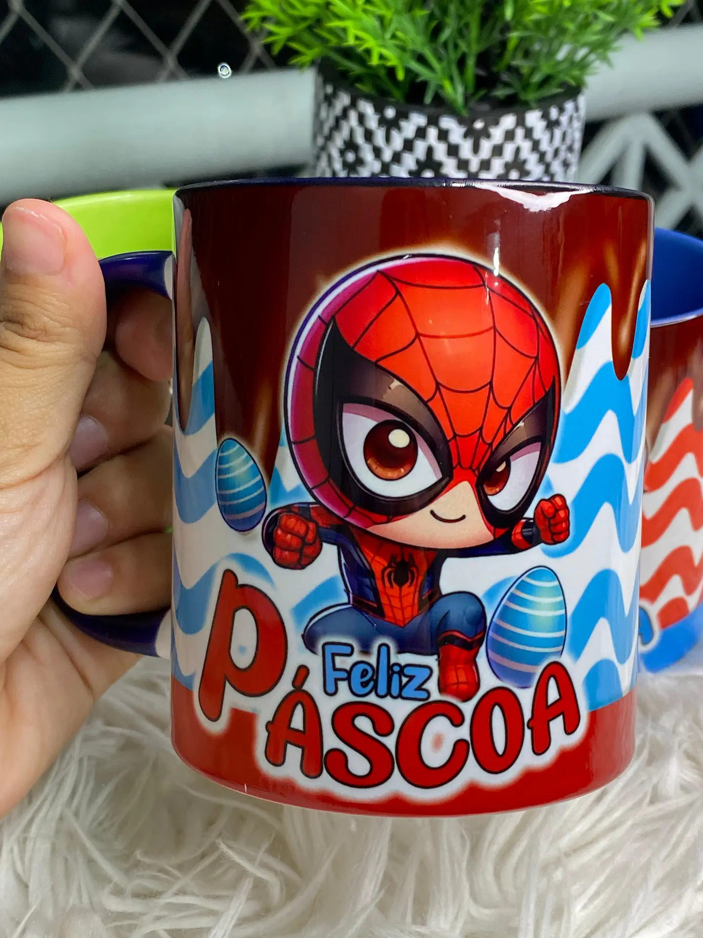 6 Arte para Caneca Páscoa Super Heróis Arquivo Png 5