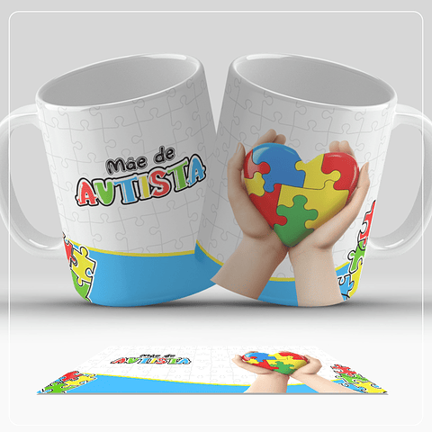 14 Artes Caneca Autismo Arquivo em Jpg