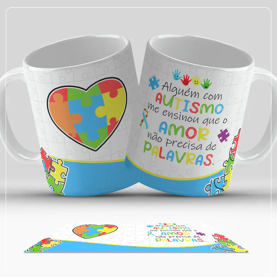 14 Artes Caneca Autismo Arquivo em Jpg 4