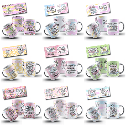 30  Artes para Caneca Dia das Mães Arquivo em Jpg