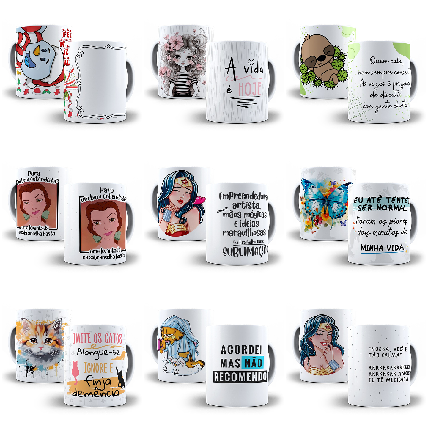 240 Artes para Caneca Frases Motivacionais Personagens e Outros Arquivo em Jpg  2