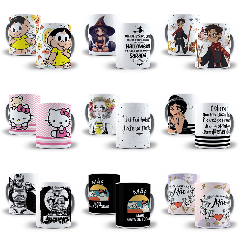 240 Artes para Caneca Frases Motivacionais Personagens e Outros Arquivo em Jpg  4