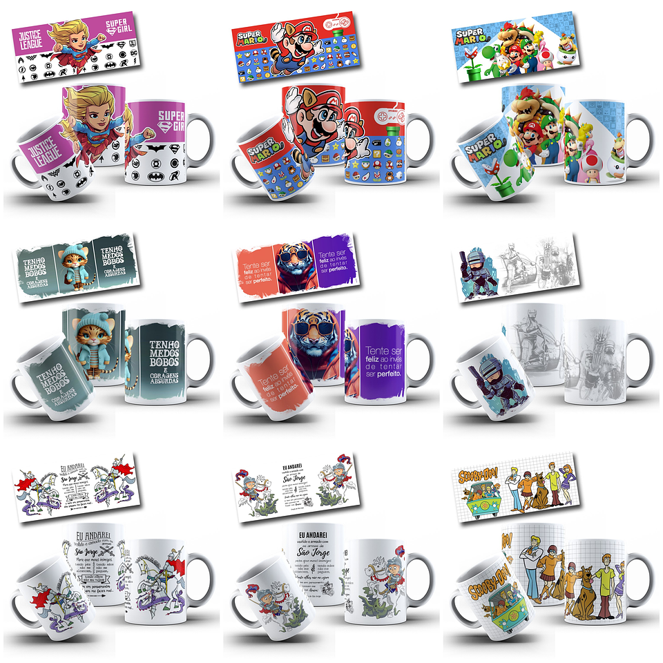 240 Artes para Caneca Frases Motivacionais Personagens e Outros Arquivo em Jpg  8