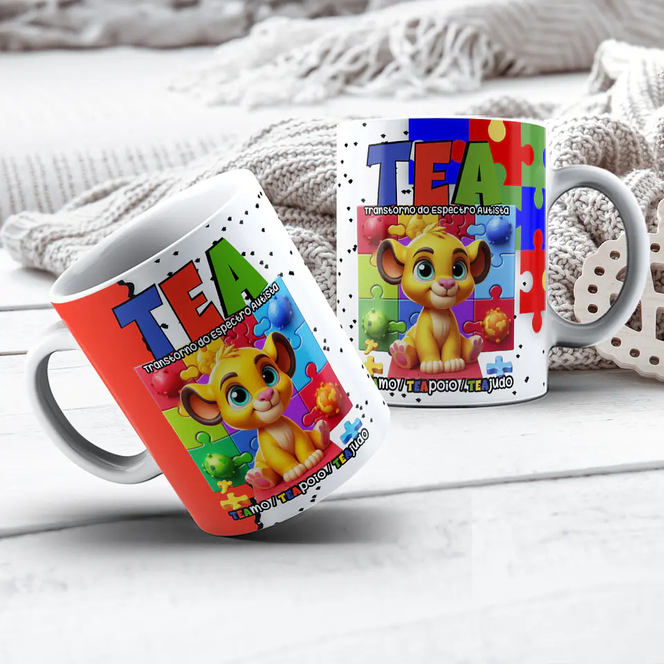 22 Artes para Caneca e Camisa Autismo Personagens Arquivo Editável 12