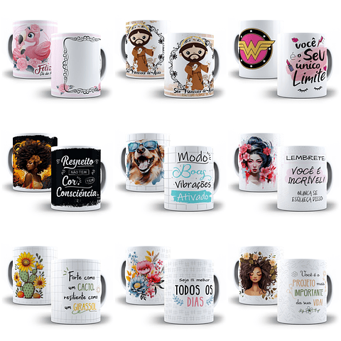 240 Artes para Caneca Frases Motivacionais Personagens e Outros Arquivo em Jpg 