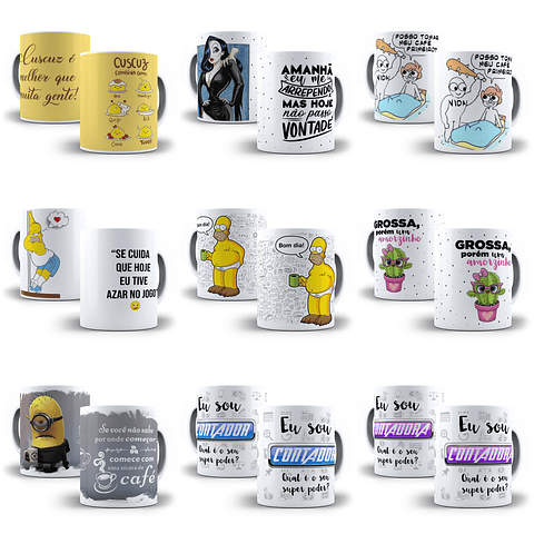 240 Artes para Caneca Frases Motivacionais Personagens e Outros Arquivo em Jpg 