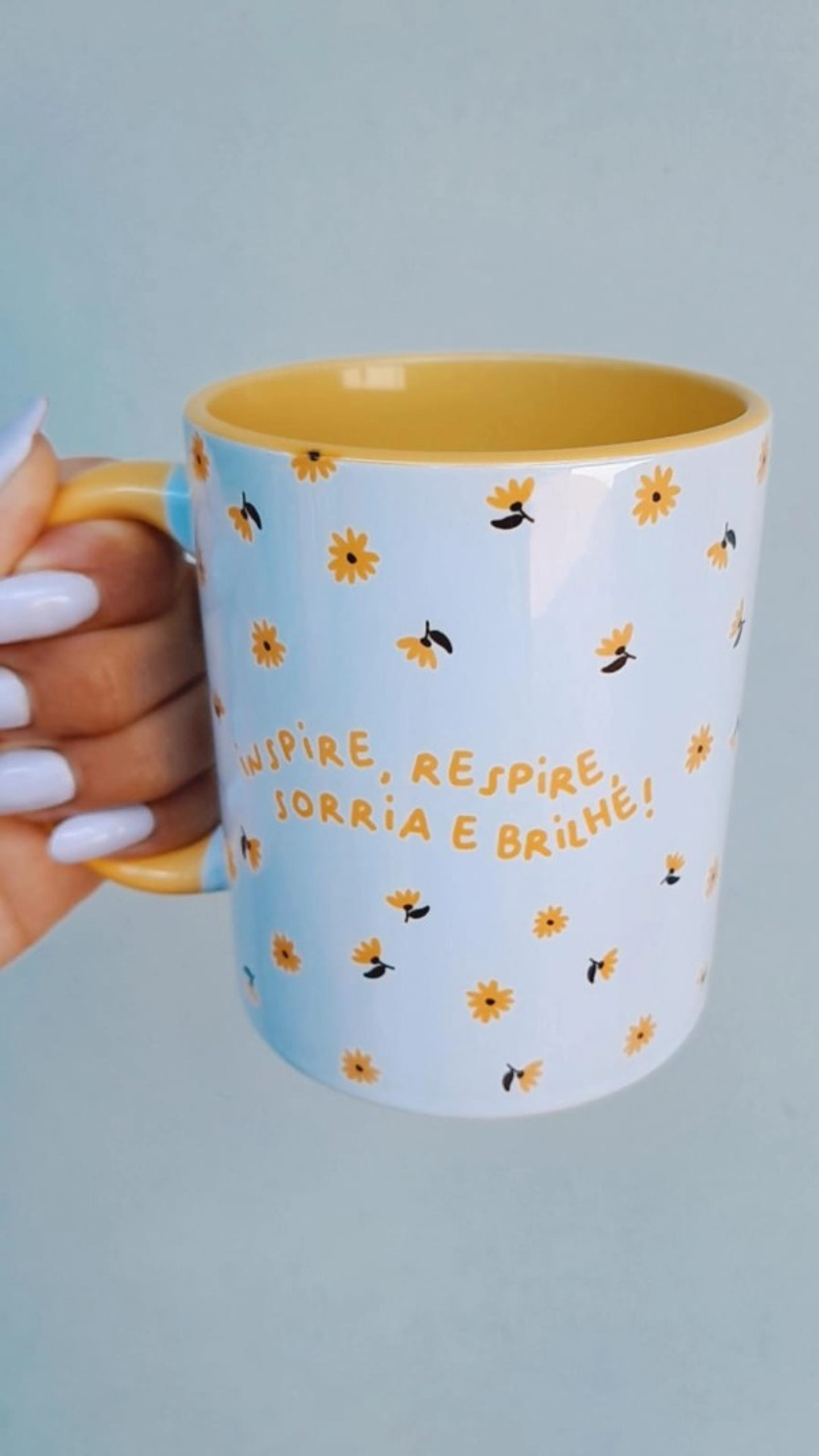 Artes Caneca Inspire e Respire Sorria e Brilhe Arquivo em Jpg 1