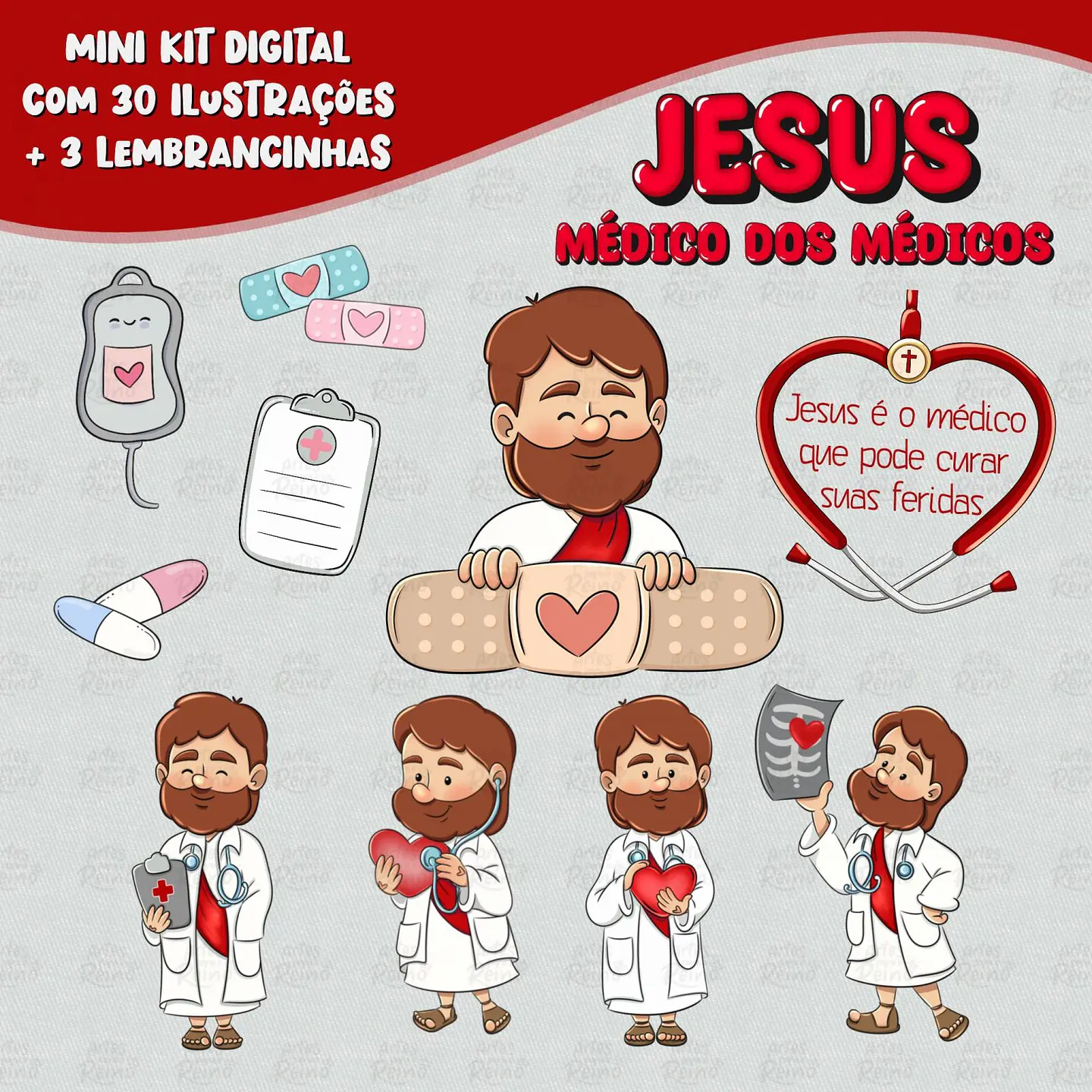 Kit Digital Jesus é o Medico dos Médicos Arquivos em Png 1