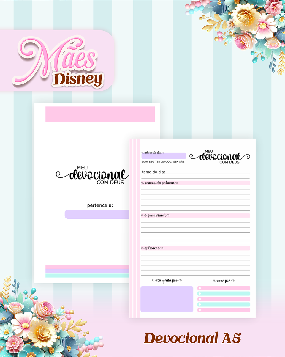 Arquivos para Encadernação Dia das Mães Princesas da Disney em Pdf e Png 13