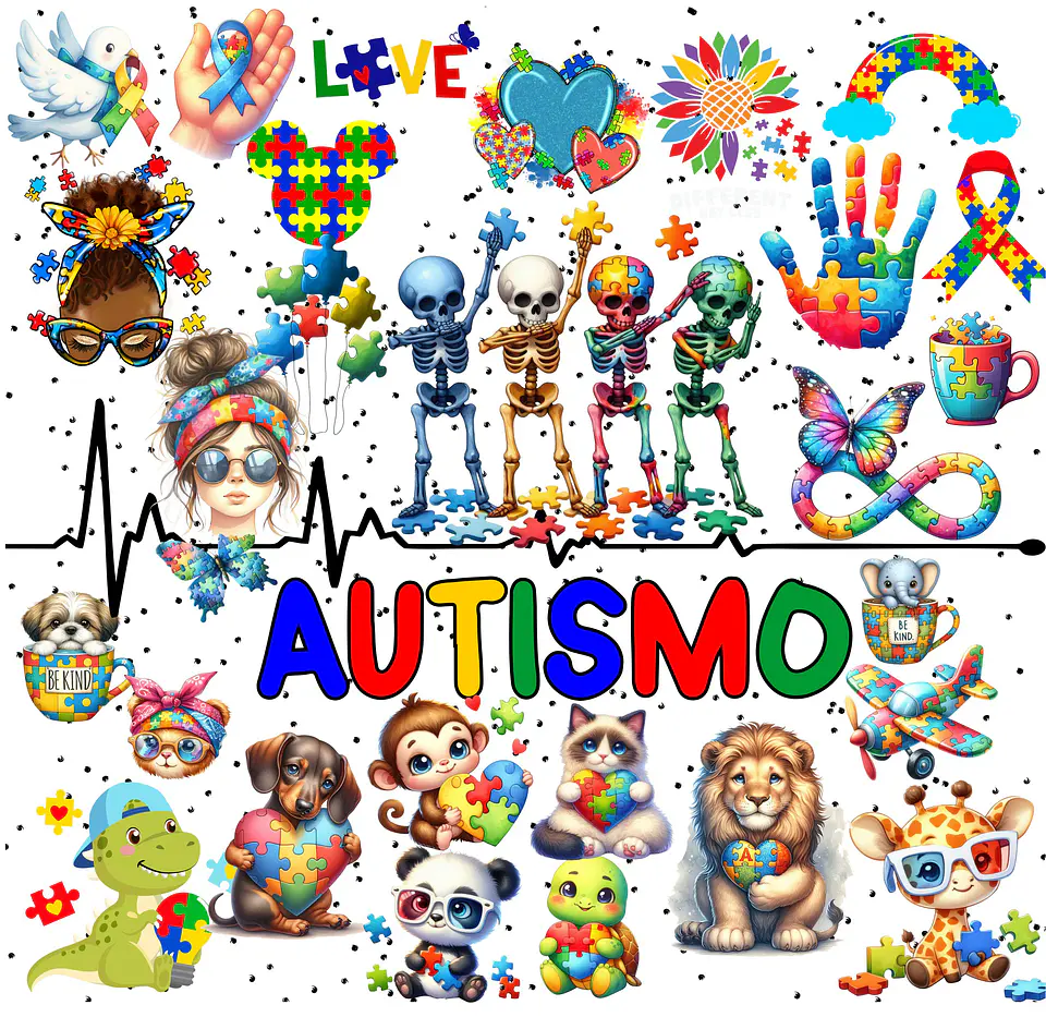 Mega Kit Digital Autismo Arquivos em Png  1