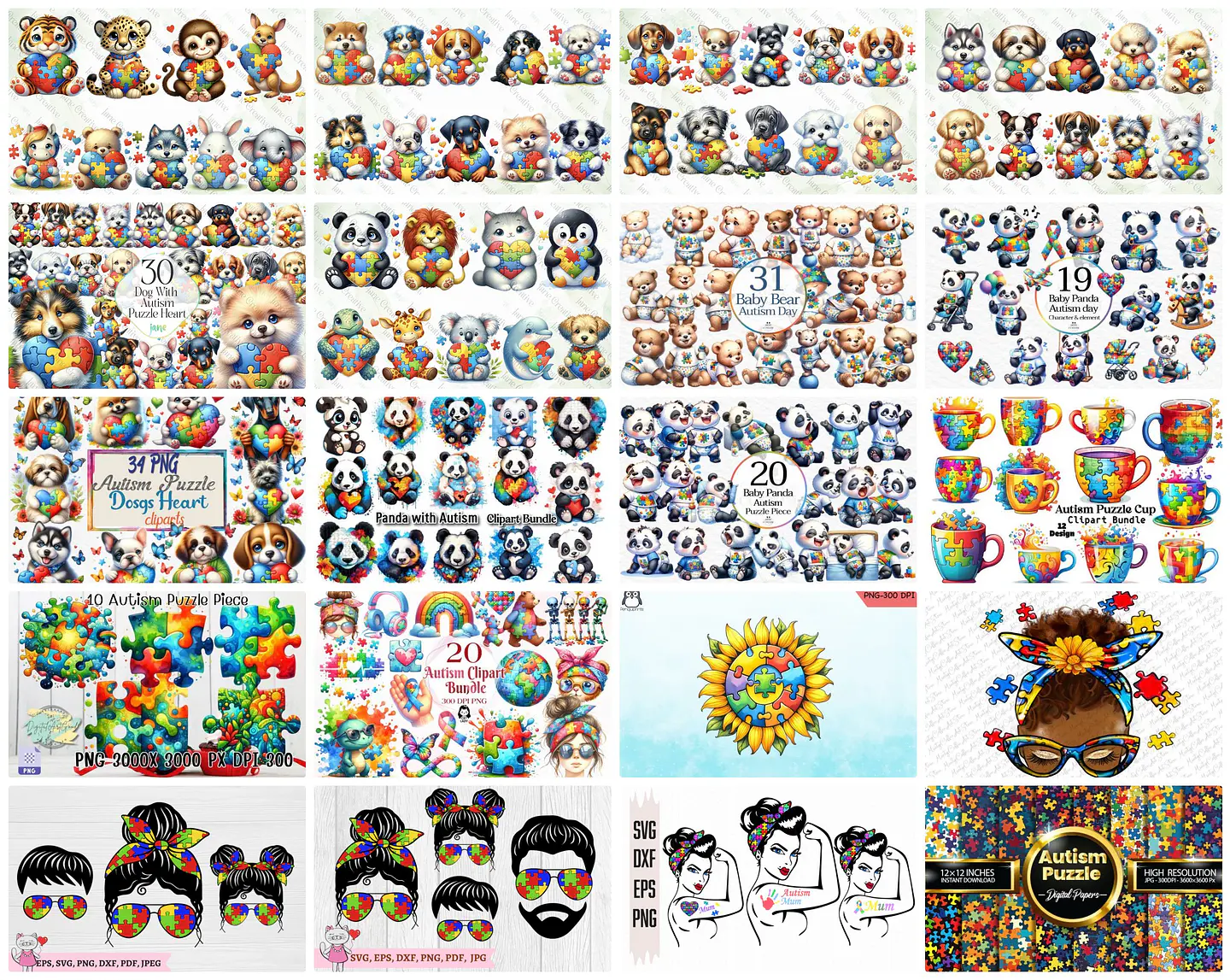 Mega Kit Digital Autismo Arquivos em Png  3