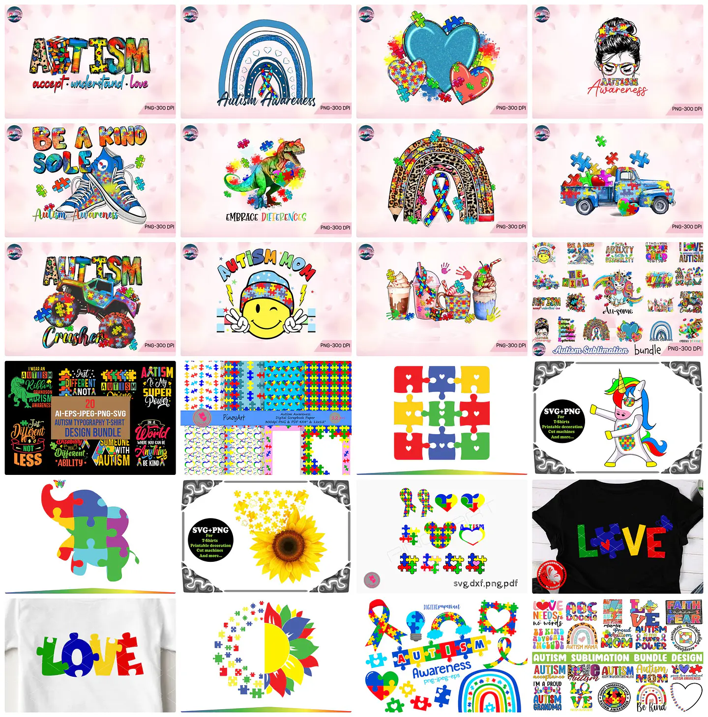 Mega Kit Digital Autismo Arquivos em Png  4