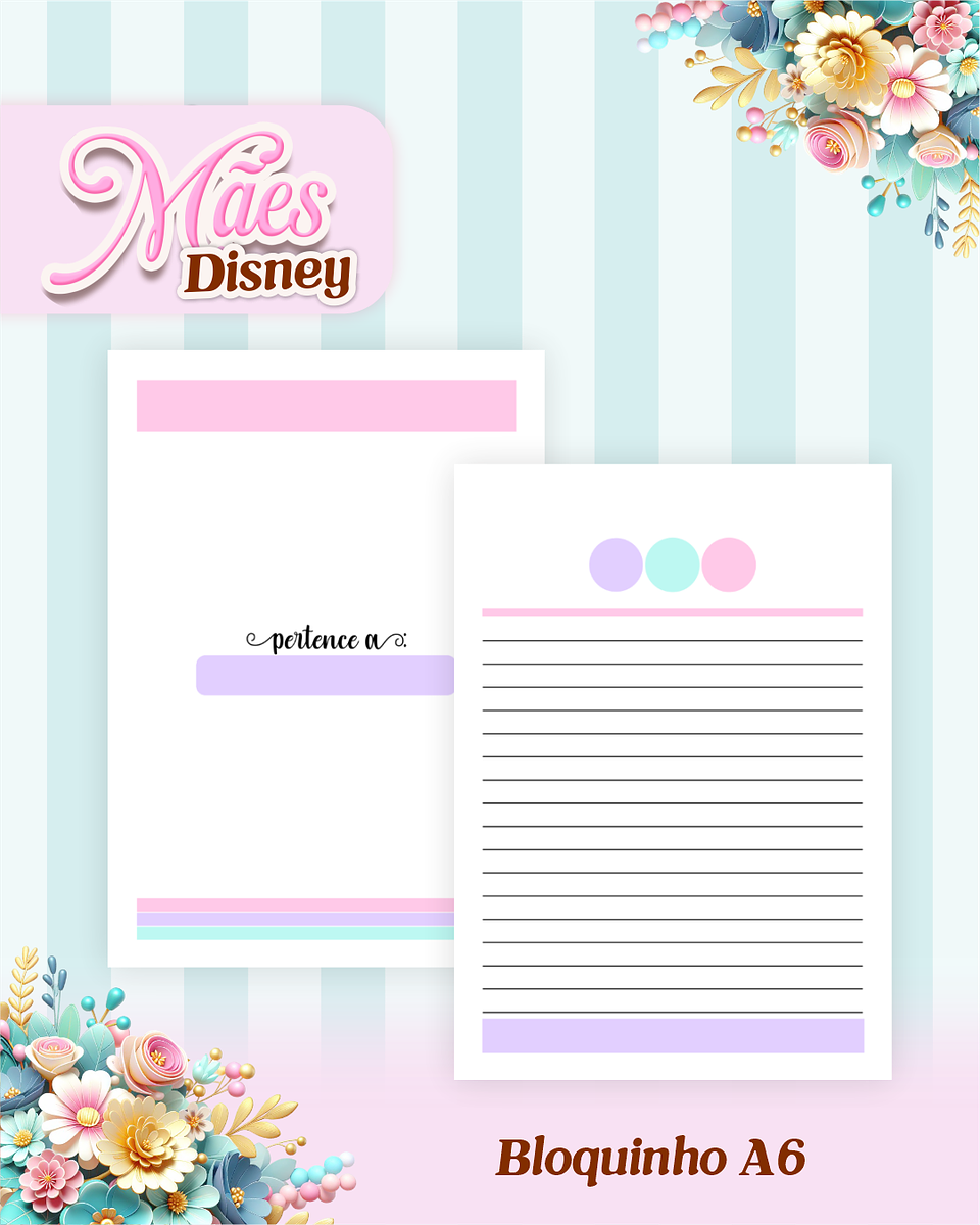 Arquivos para Encadernação Dia das Mães Princesas da Disney em Pdf e Png 15
