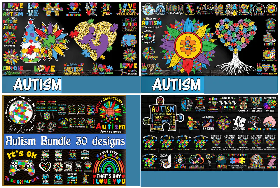 Mega Kit Digital Autismo Arquivos em Png  7