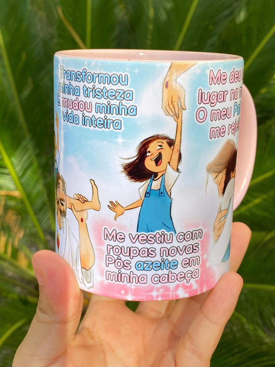 Arte Caneca Me enxergou na Minha Tormenta Me Livrou em meus Problemas - Lindo Momento Arquivo em Jpg 2