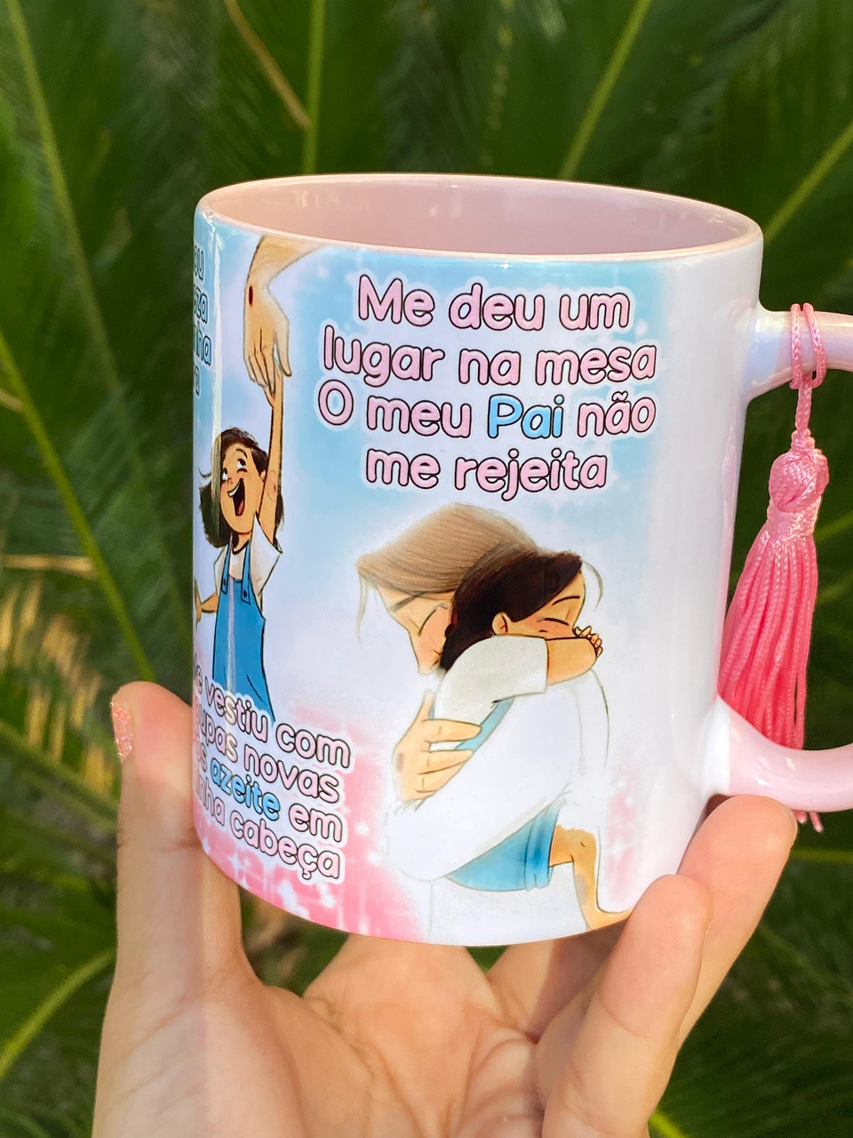 Arte Caneca Me enxergou na Minha Tormenta Me Livrou em meus Problemas - Lindo Momento Arquivo em Jpg 4