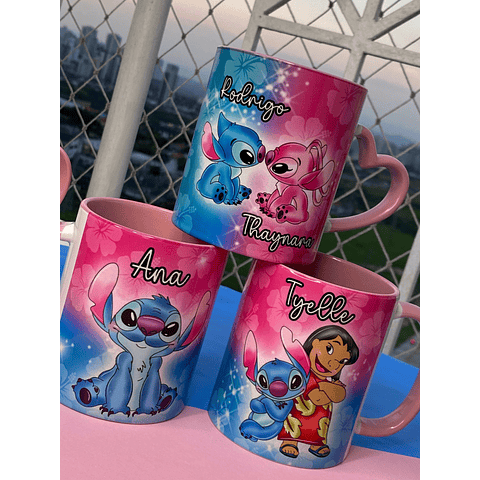 6 Artes para Caneca Stitch Glitter Arquivo em Jpg