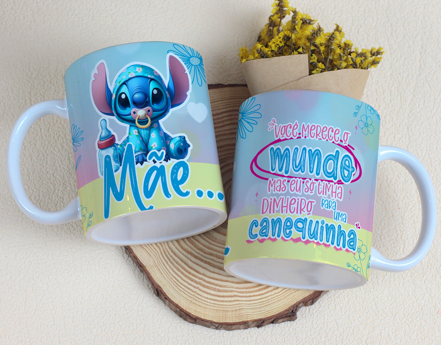 10 Artes para Caneca Dia das Mães Stitch Arquivo Editável 6