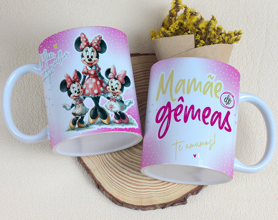15 Artes para Caneca Dia das Mães Minnie e Margarida Arquivo Editável 1