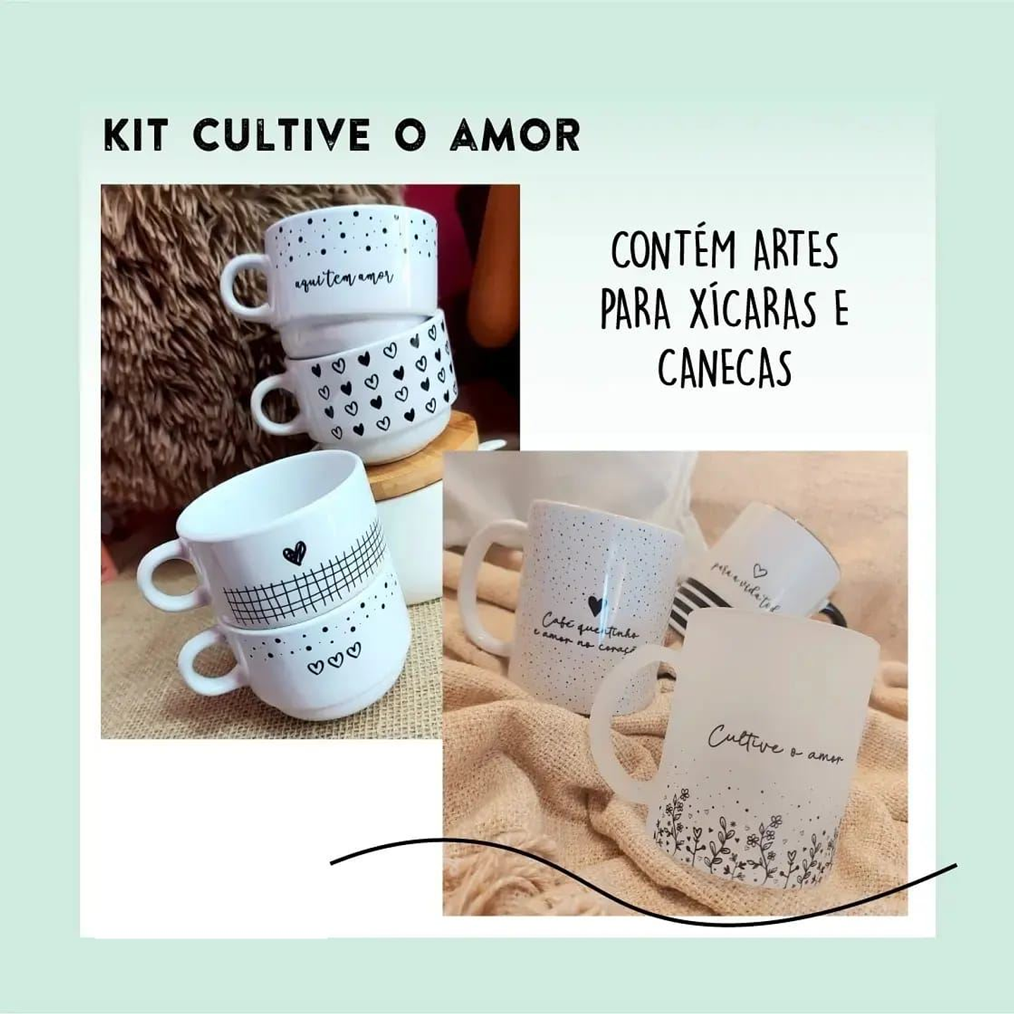 15 Artes para Caneca Frases Cultive o Amor Arquivo em Jpg 4