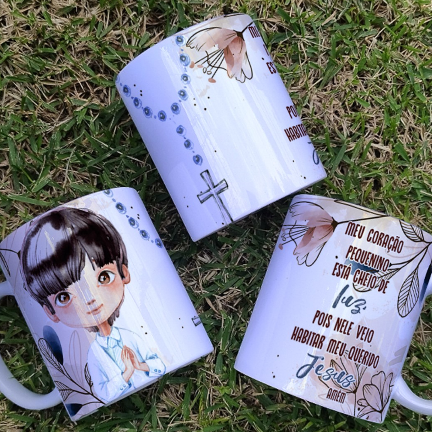 16 Artes para Caneca Primeira Eucaristia Menino e Menina Arquivo Editável 2