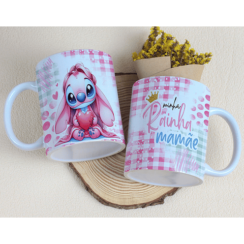 10 Artes para Caneca Dia das Mães Stitch Arquivo Editável