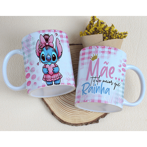 10 Artes para Caneca Dia das Mães Stitch Arquivo Editável