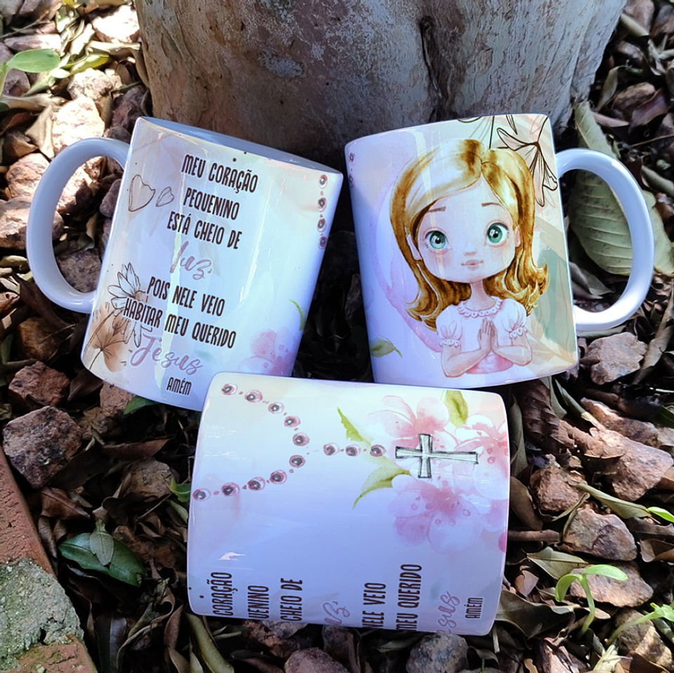 16 Artes para Caneca Primeira Eucaristia Menino e Menina Arquivo Editável 8