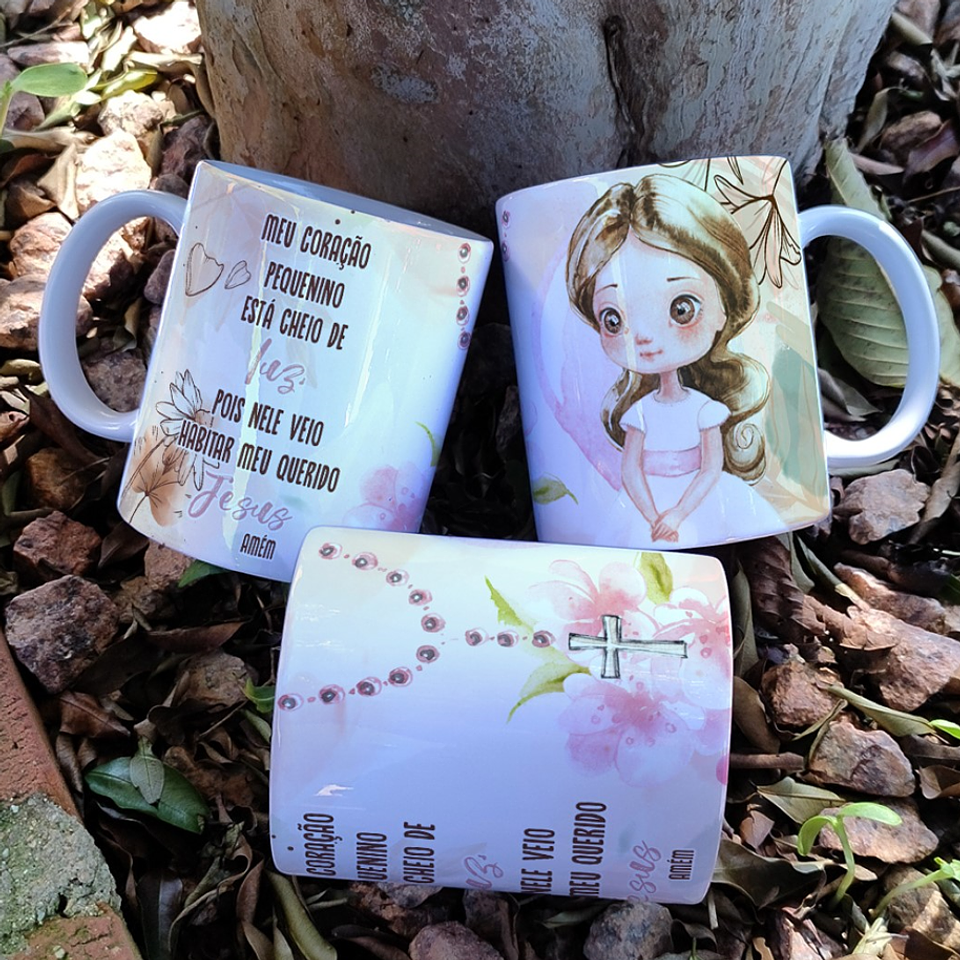 16 Artes para Caneca Primeira Eucaristia Menino e Menina Arquivo Editável 9