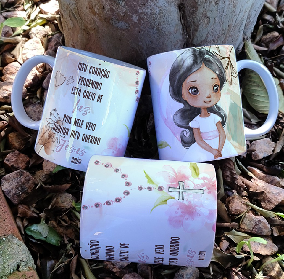 16 Artes para Caneca Primeira Eucaristia Menino e Menina Arquivo Editável 10