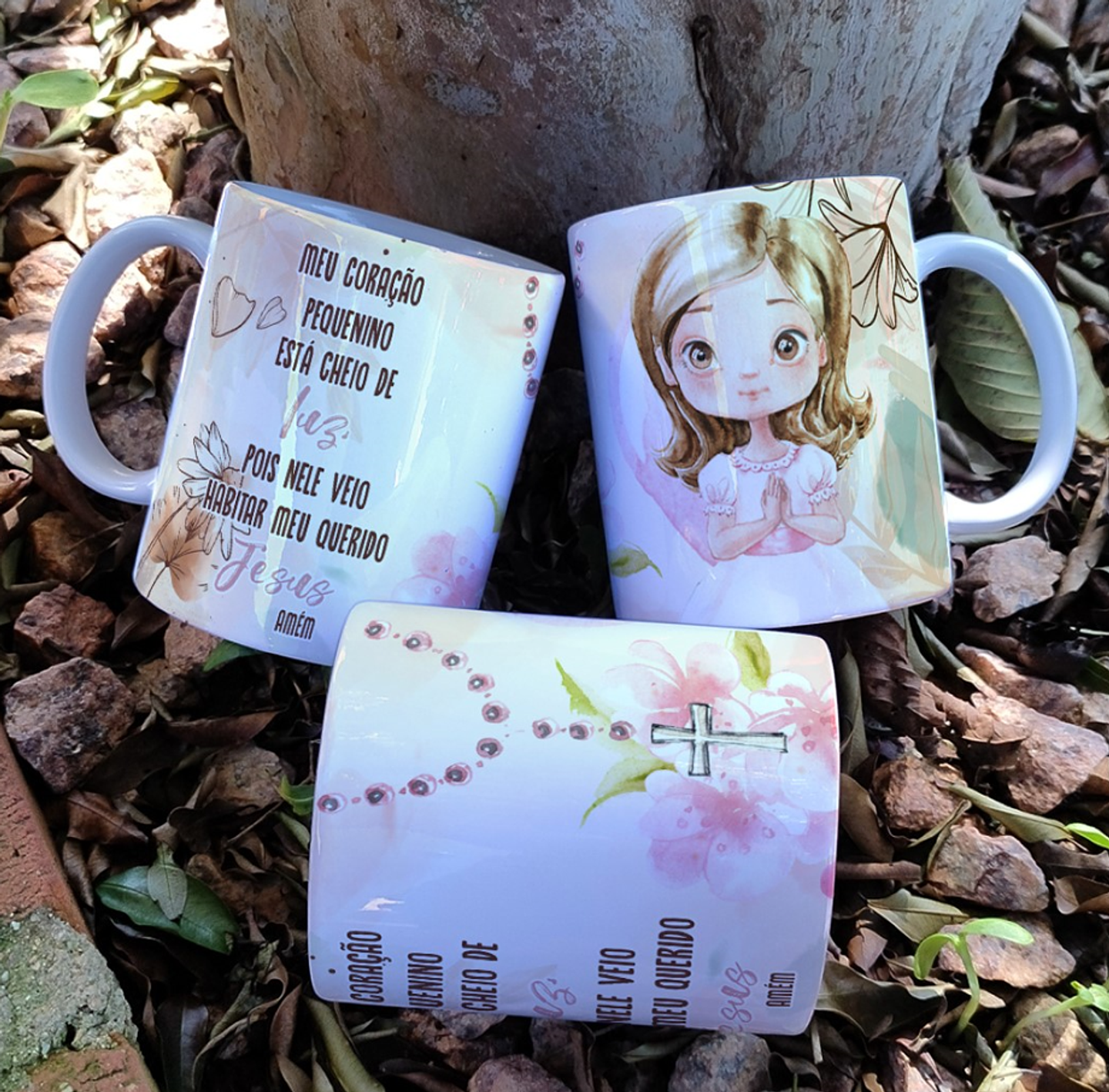 16 Artes para Caneca Primeira Eucaristia Menino e Menina Arquivo Editável 11