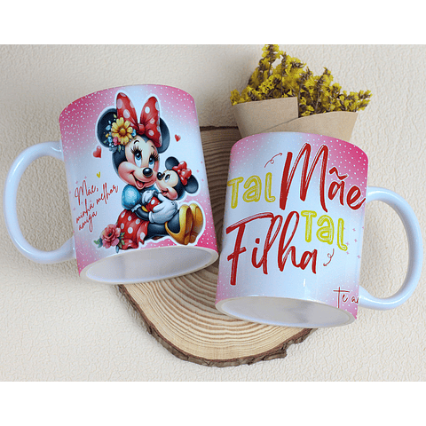 15 Artes para Caneca Dia das Mães Minnie e Margarida Arquivo Editável