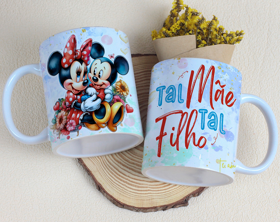 15 Artes para Caneca Dia das Mães Minnie e Margarida Arquivo Editável 11