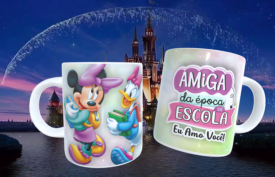 20 Artes para Caneca Amizade Disney Arquivo Editável  2