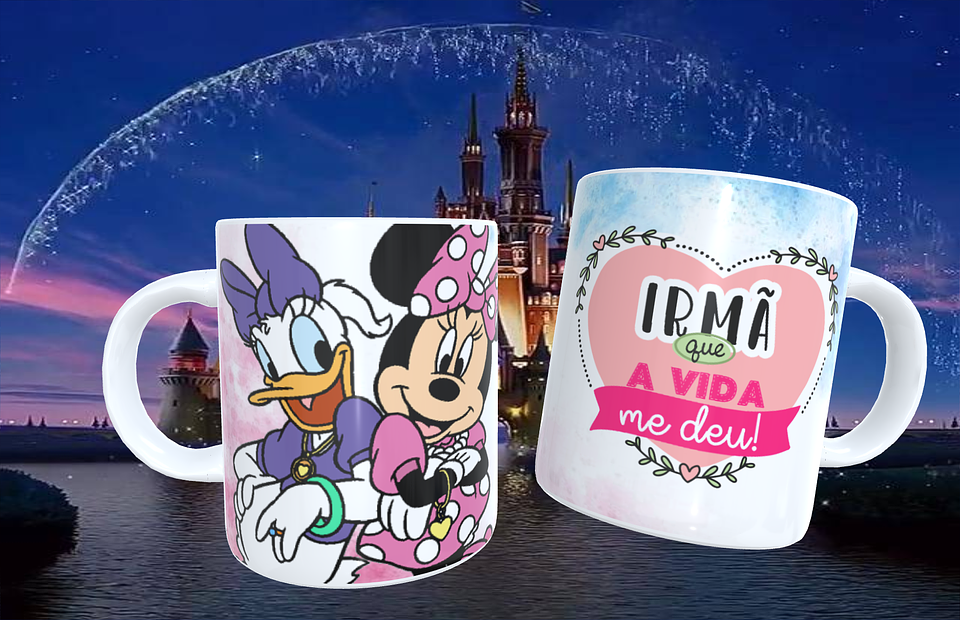 20 Artes para Caneca Amizade Disney Arquivo Editável  5