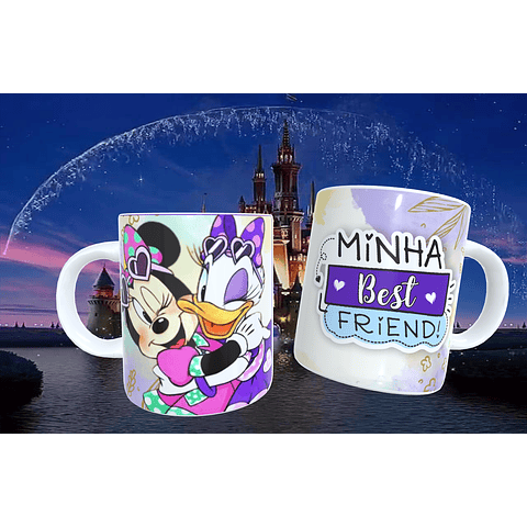 20 Artes para Caneca Amizade Disney Arquivo Editável 