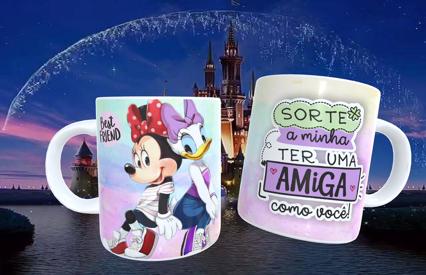 20 Artes para Caneca Amizade Disney Arquivo Editável  8